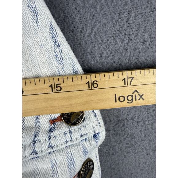 Faherty Topsail Overalls Railroad Stripes Blue White Jumpsuit Size Small - Picture 6 of 12